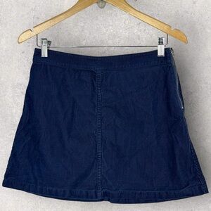 Aritzia Wilfred Free Classic Mini Skirt Navy Blue‎ Corduroy Size 6 Cords Retro